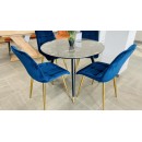 Стул SIGNAL CHIC Velvet Bluvel 86 темно-синий/золотой